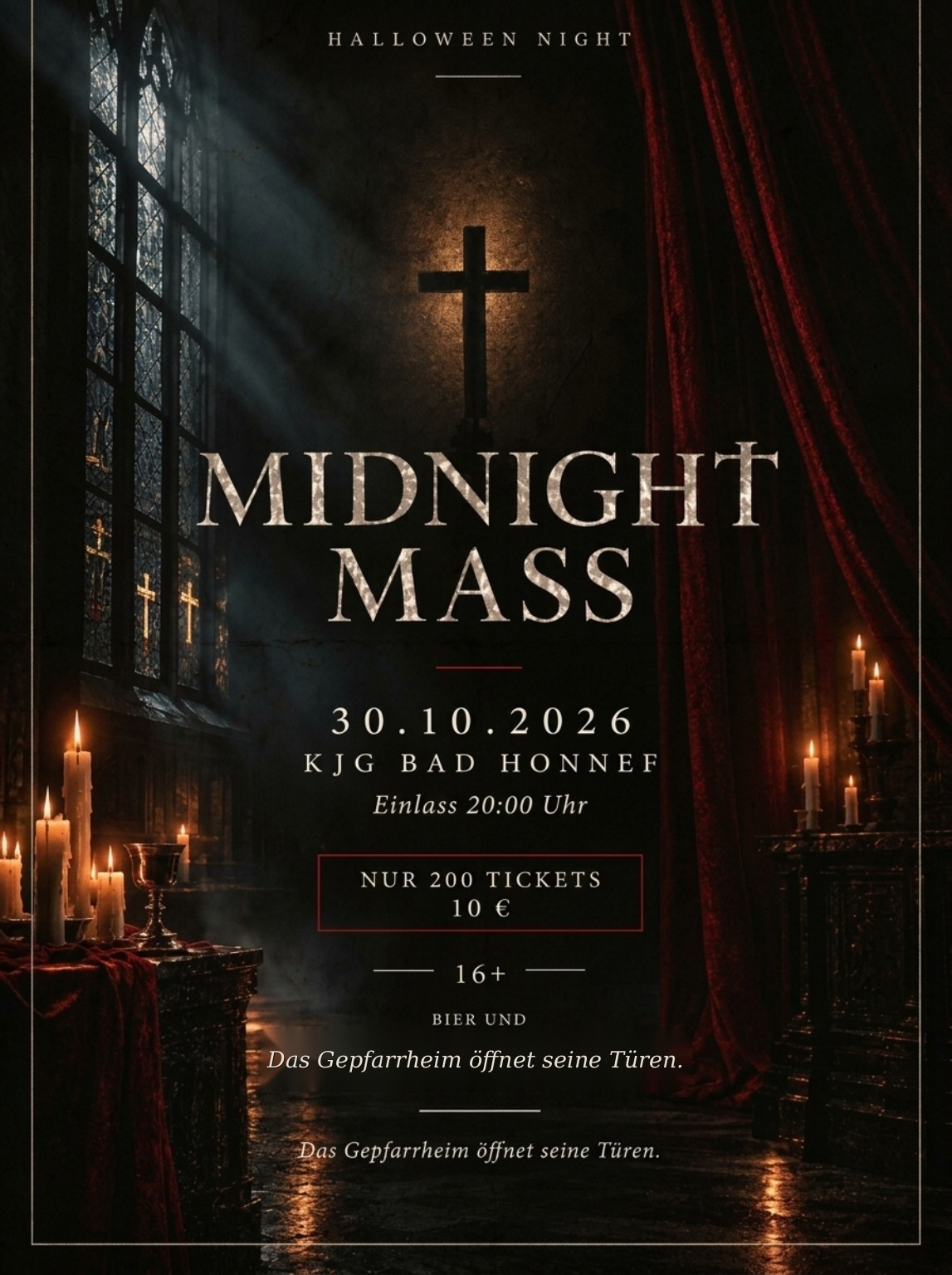 MIDNIGHT MASS Halloween Night Flyer